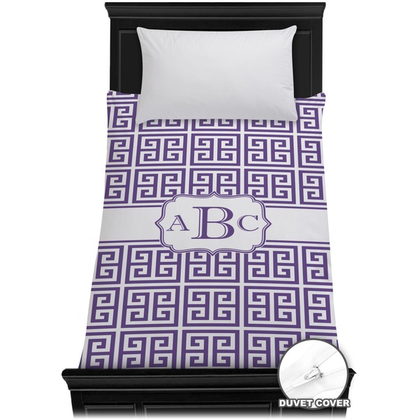 Custom Greek Key Duvet Cover - Twin (Personalized)