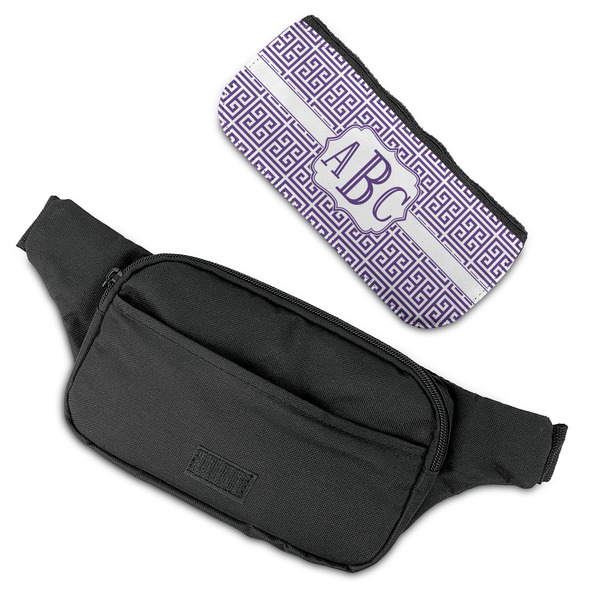 Greek Key Fanny Packs - FLAT (flap off)