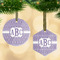 Greek Key Flat Glass Ornament w/ Monogram