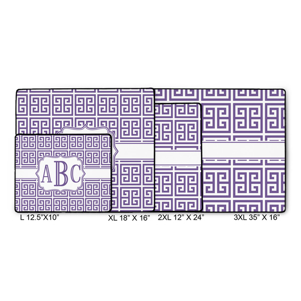 Greek Key Gaming Mats - SIZE CHART