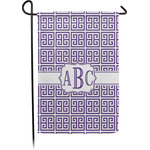 Greek Key Small Garden Flag - Single Sided w/ Monograms