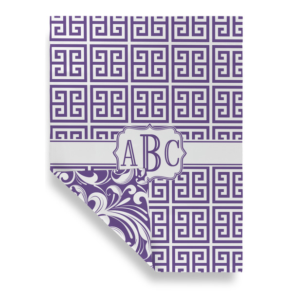 Greek Key Garden Flags - Large - Double Sided - FRONT FOLDED