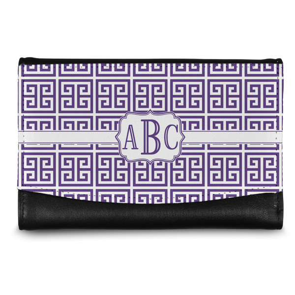 Custom Greek Key Genuine Leather Women's Wallet - Small (Personalized)