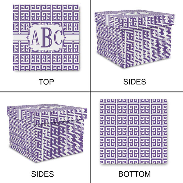 Greek Key Gift Boxes with Lid - Canvas Wrapped - Large - Approval