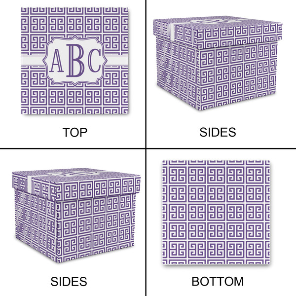 Greek Key Gift Boxes with Lid - Canvas Wrapped - Medium - Approval