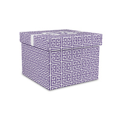 Greek Key Gift Box with Lid - Canvas Wrapped - Small (Personalized)
