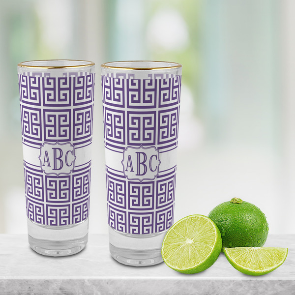 Greek Key Glass Shot Glass - 2 oz - LIFESTYLE