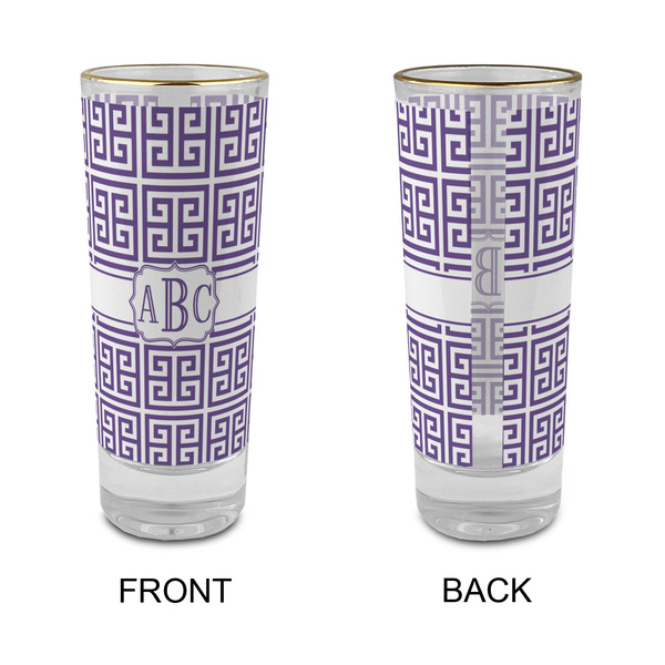 Greek Key Glass Shot Glass - 2 oz - Single - APPROVAL