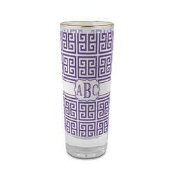 Greek Key 2 oz Shot Glass - Glass with Gold Rim (Personalized)
