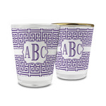 Greek Key Glass Shot Glass - 1.5 oz (Personalized)