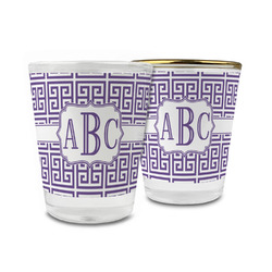 Greek Key Glass Shot Glass - 1.5 oz (Personalized)