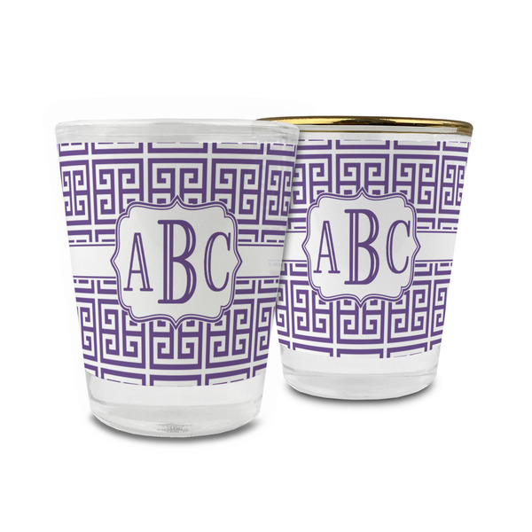 Custom Greek Key Glass Shot Glass - 1.5 oz (Personalized)