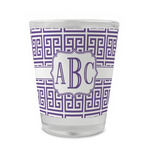 Greek Key Glass Shot Glass - 1.5 oz - Set of 4 (Personalized)