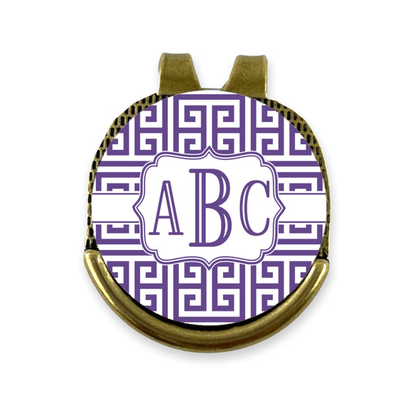 Custom Greek Key Golf Ball Marker - Hat Clip - Gold
