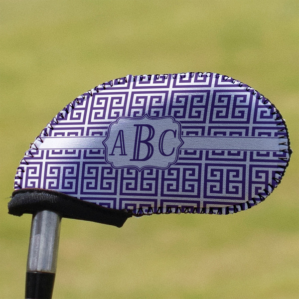 Custom Greek Key Golf Club Iron Cover (Personalized)