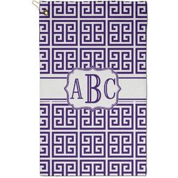 Greek Key Golf Towel - Poly-Cotton Blend - Small w/ Monograms