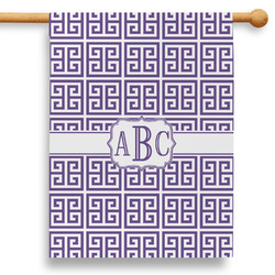 Greek Key 28" House Flag - Double Sided (Personalized)