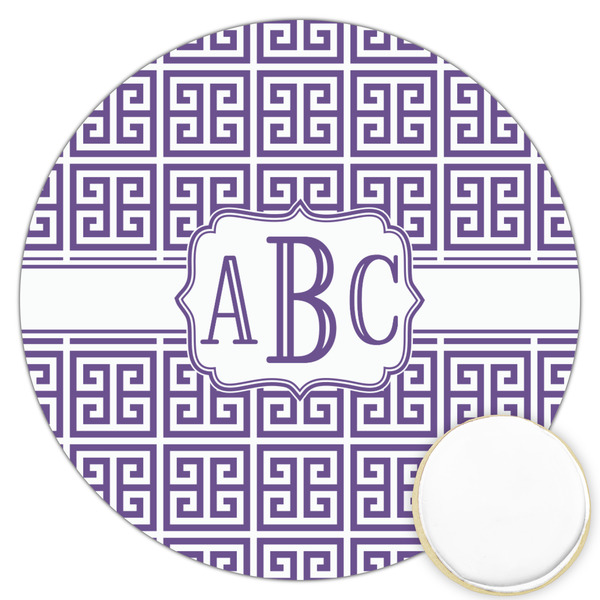 Custom Greek Key Printed Cookie Topper - 3.25" (Personalized)