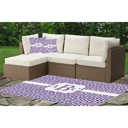 Greek Key Indoor / Outdoor Rug - Custom Size w/ Monogram