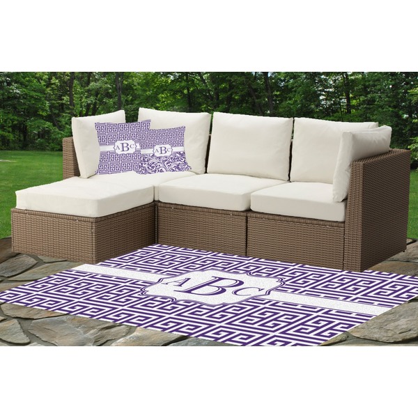 Greek Key Outdoor Mat & Cushions