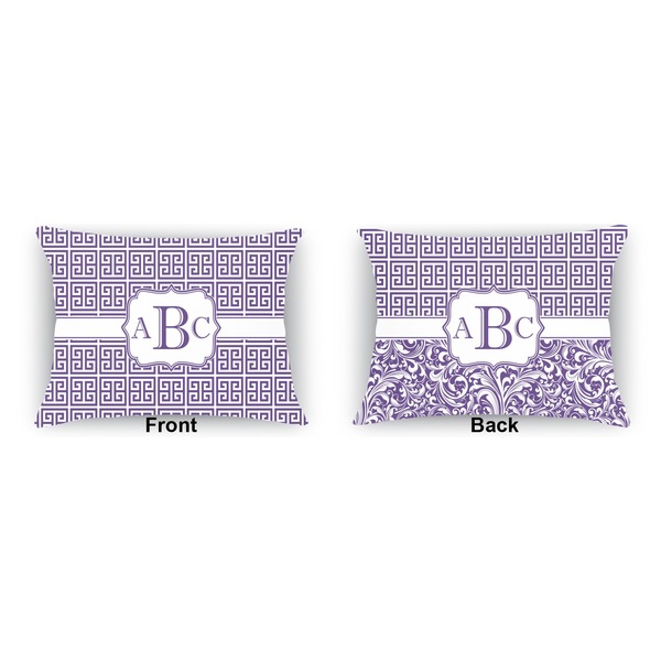 Greek Key  Indoor Rectangular Burlap Pillow (Front and Back)