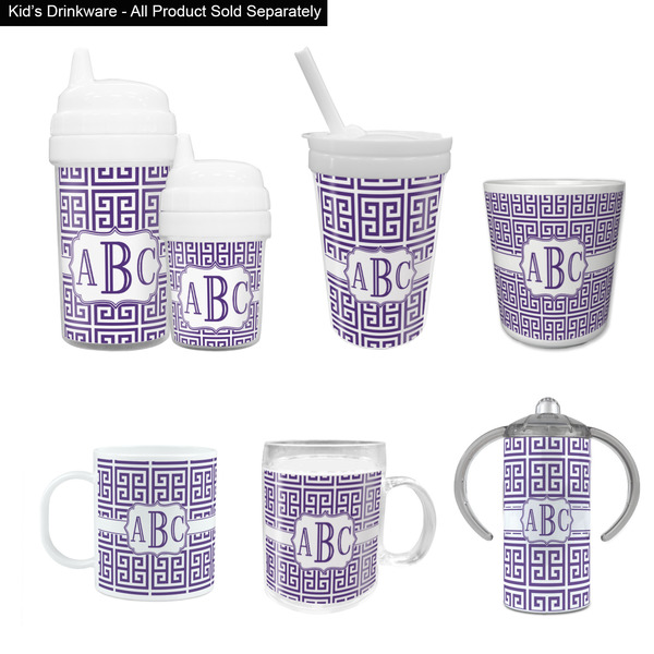 Greek Key Kid's Drinkware - Customized & Personalized