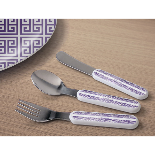 Greek Key Kids Flatware w/ Plate