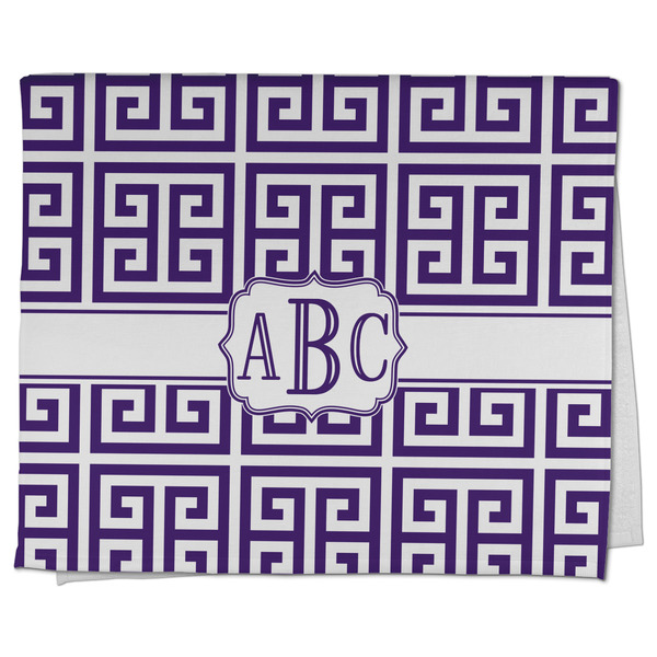 Custom Greek Key Kitchen Towel - Poly Cotton w/ Monograms