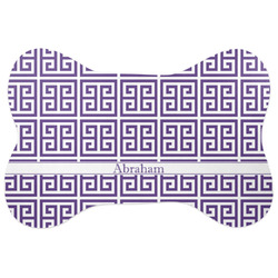 Greek Key Bone Shaped Dog Food Mat (Personalized)