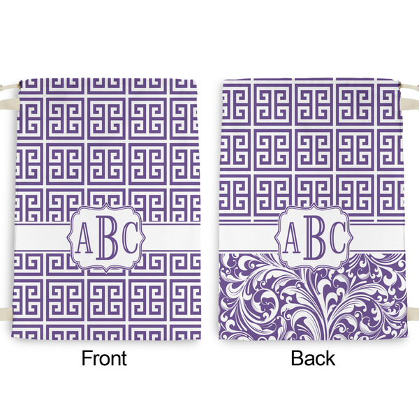 Greek Key Large Laundry Bag - Front & Back View