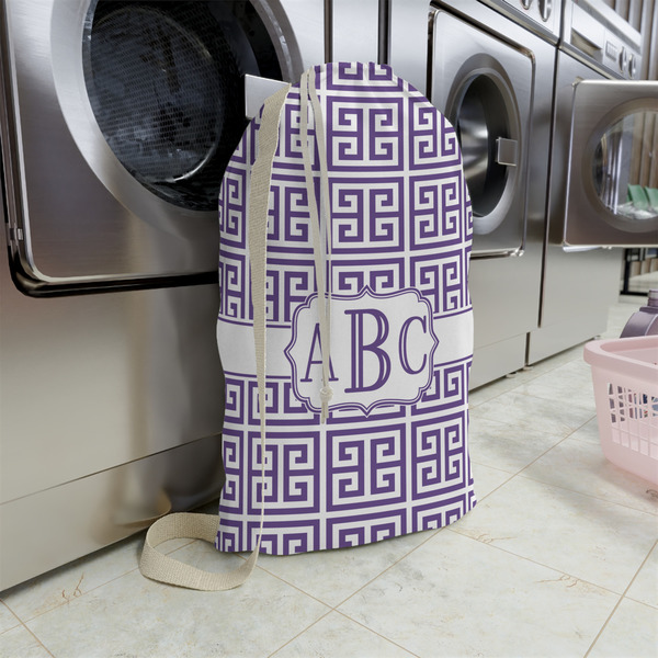 Greek Key Large Laundry Bag - In Context