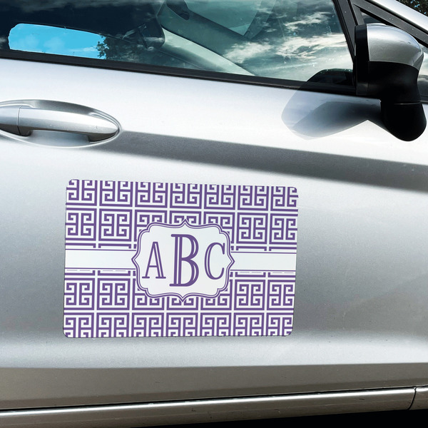 Greek Key Large Rectangle Car Magnets- In Context