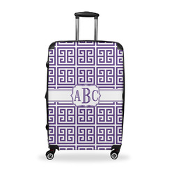 Greek Key Suitcase - 28" Large - Checked w/ Monogram