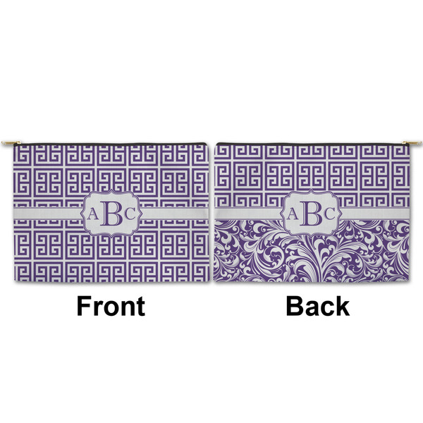 Greek Key Large Zipper Pouch Approval (Front and Back)
