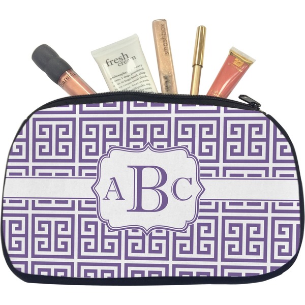 Custom Greek Key Makeup / Cosmetic Bag - Medium (Personalized)