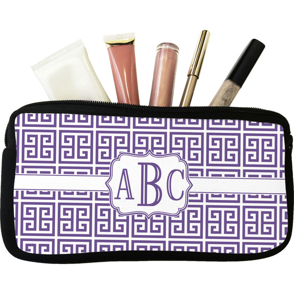 Custom Greek Key Makeup / Cosmetic Bag (Personalized)