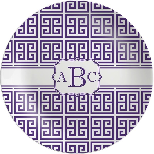 Custom Greek Key Melamine Plate (Personalized)