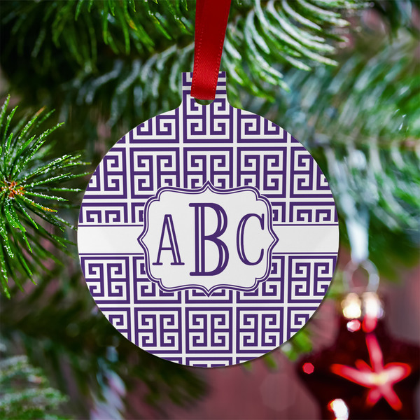 Greek Key Metal Ball Ornament - Lifestyle