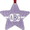Greek Key Metal Star Ornament - Double Sided w/ Monogram