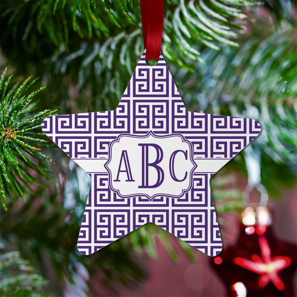 Greek Key Metal Star Ornament - Lifestyle