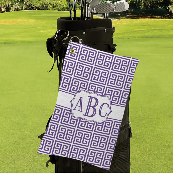 Greek Key Microfiber Golf Towels - Small - LIFESTYLE