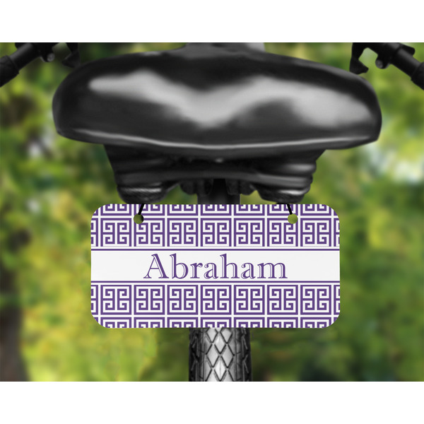 Greek Key Mini License Plate on Bicycle - LIFESTYLE Two holes