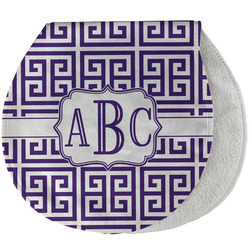 Greek Key Burp Pad - Velour w/ Monogram