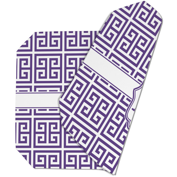 Custom Greek Key Dining Table Mat - Octagon (Double-Sided) w/ Monogram