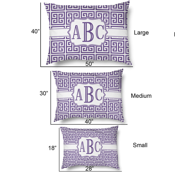 Greek Key Outdoor Dog Beds - SIZE CHART