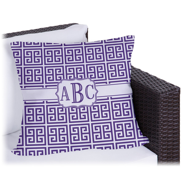 Custom Greek Key Outdoor Pillow (Personalized)