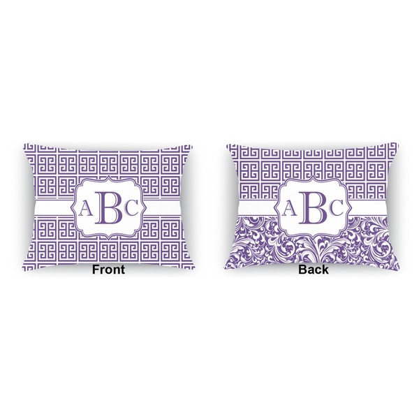 Greek Key  Outdoor Rectangular Throw Pillow (Front and Back)