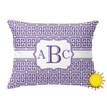 Greek Key Outdoor Throw Pillow (Rectangular) (Personalized)