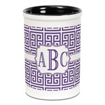 Greek Key Ceramic Pencil Holders - Black
