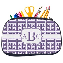 Greek Key Neoprene Pencil Case - Medium w/ Monogram